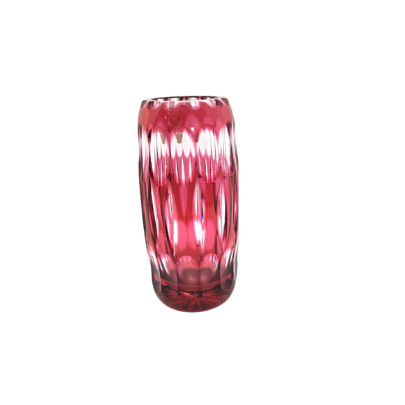 WARA Genuine Hand Cut Lead Glass Ruby VASE Nachtmann Bleikristall Germany - Picture 6 of 9
